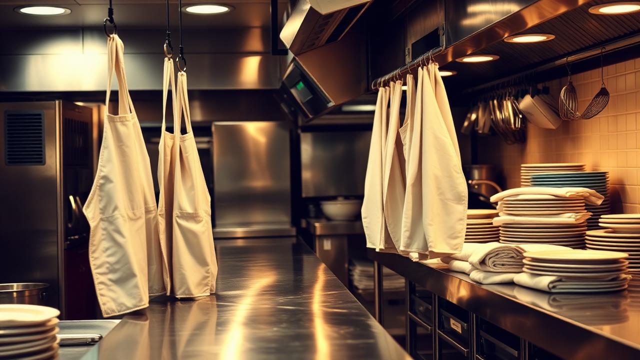 Busy commercial restaurant kitchen line in Decatur, Georgia